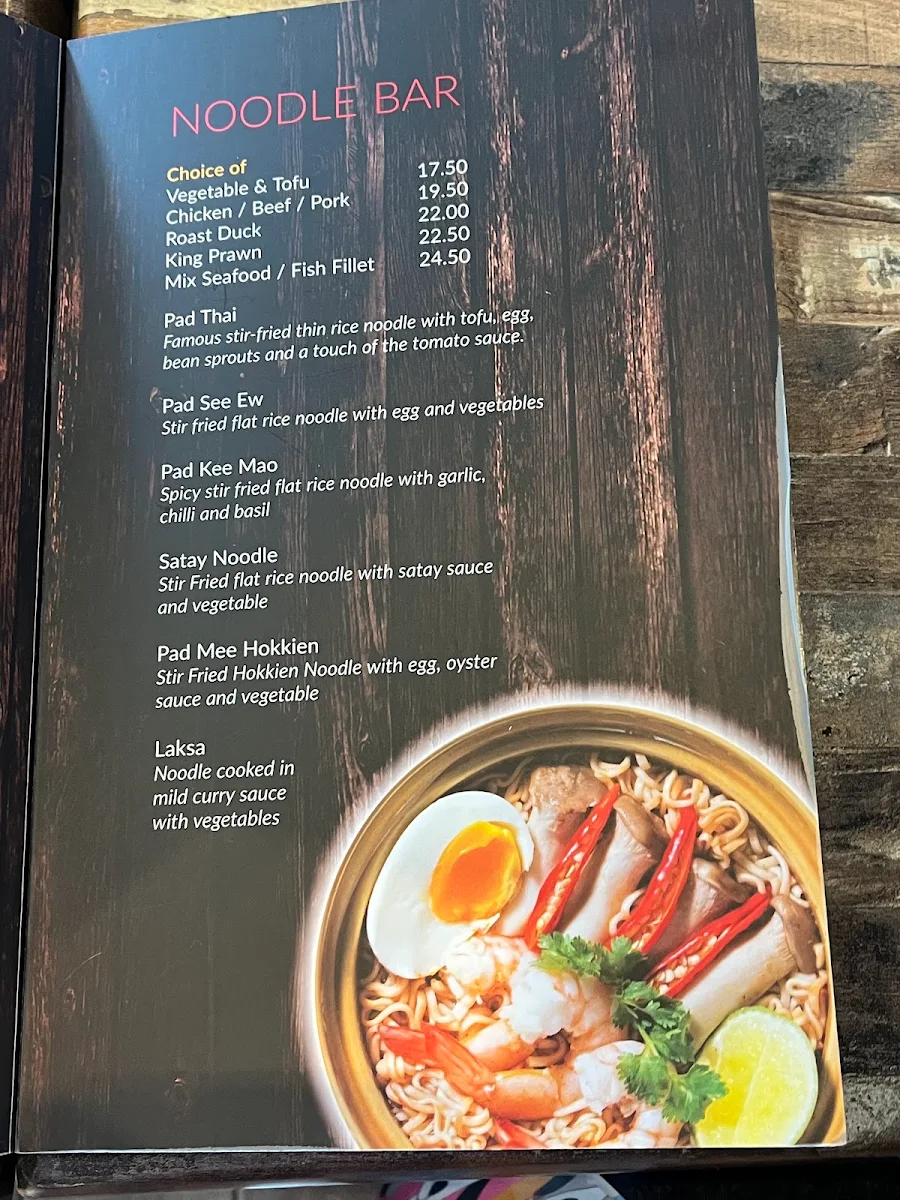 Menu, Chili Man Thai