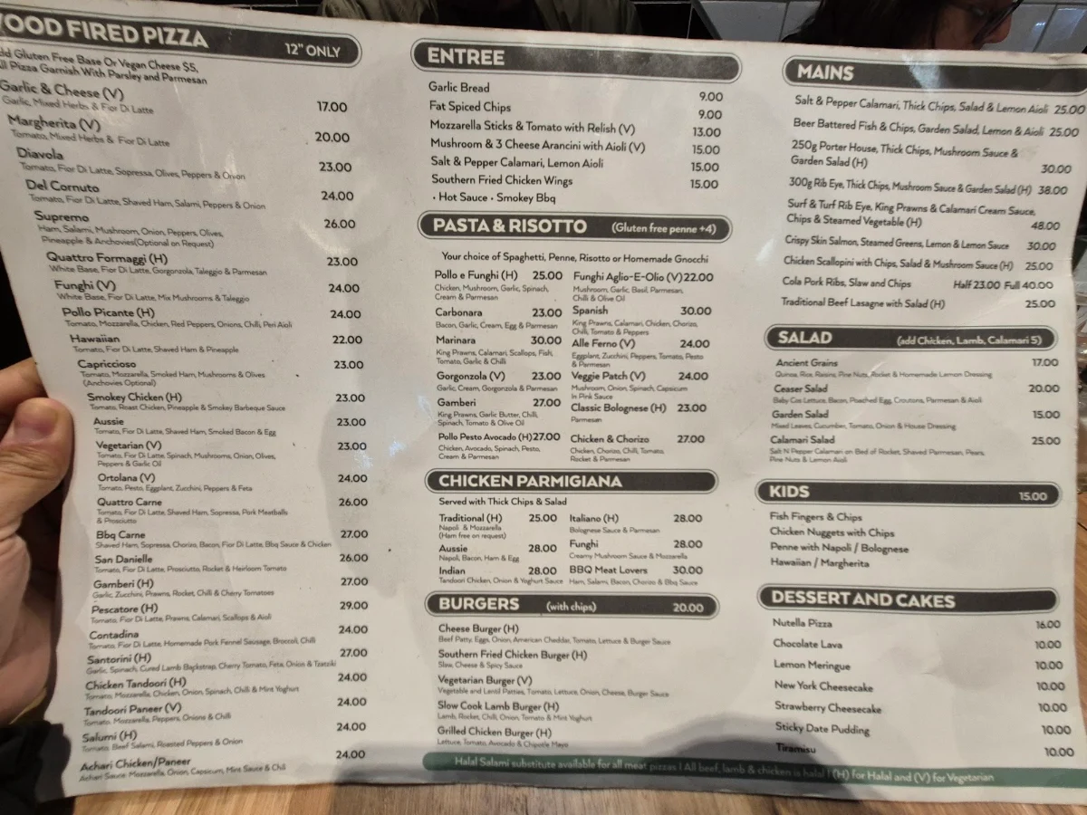 Menu, Landing Point woodfired Pizza & Bar Williams landing