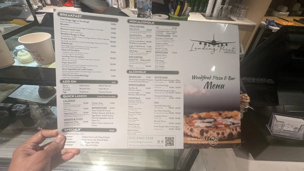 Menu, Landing Point woodfired Pizza & Bar Williams landing