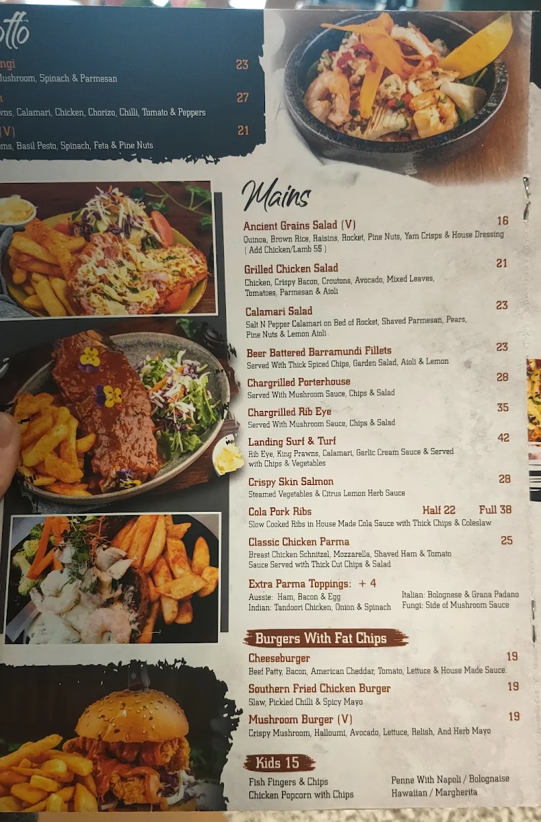 Menu, Landing Point woodfired Pizza & Bar Williams landing