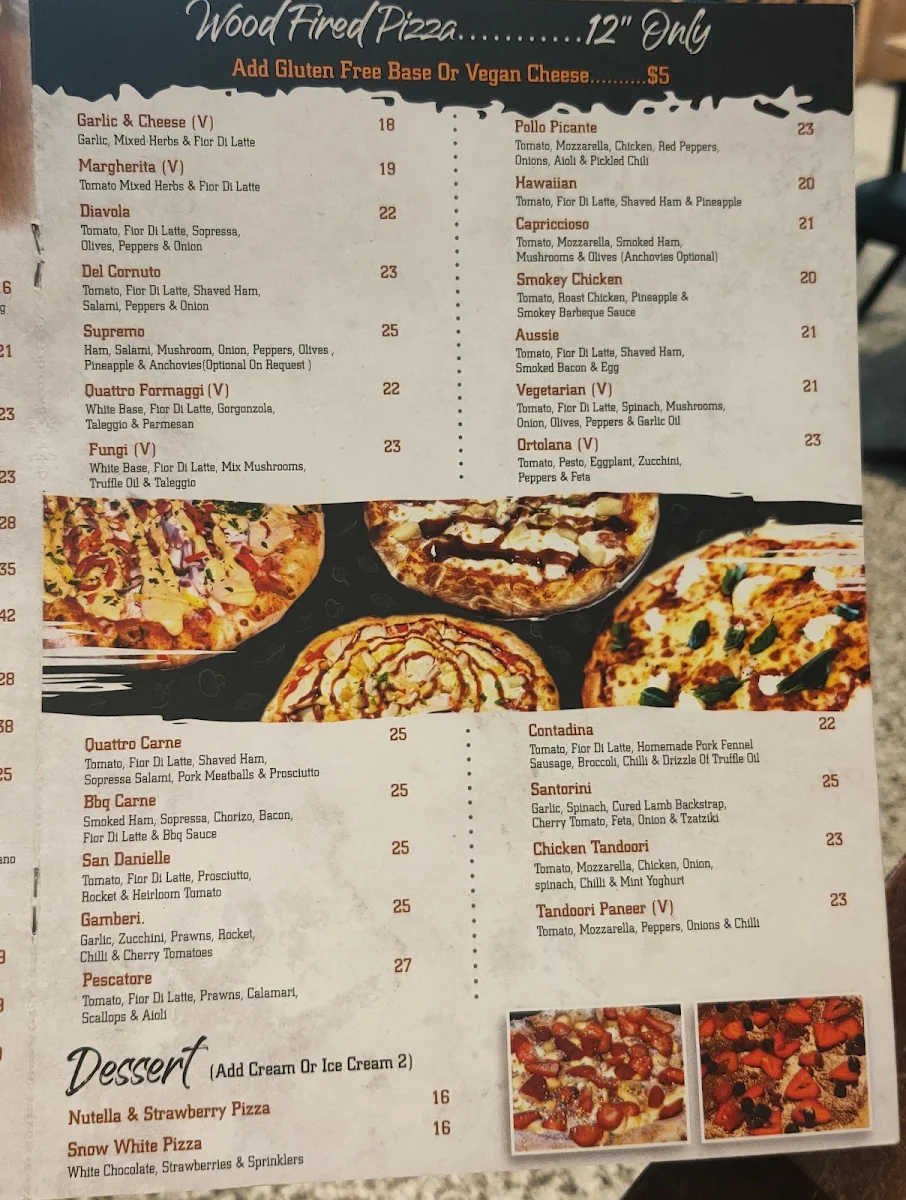 Menu, Landing Point woodfired Pizza & Bar Williams landing