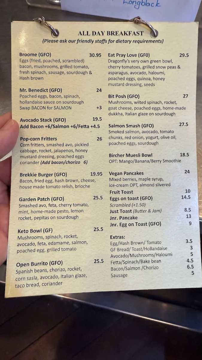 Menu, Roebuck Bay Hotel