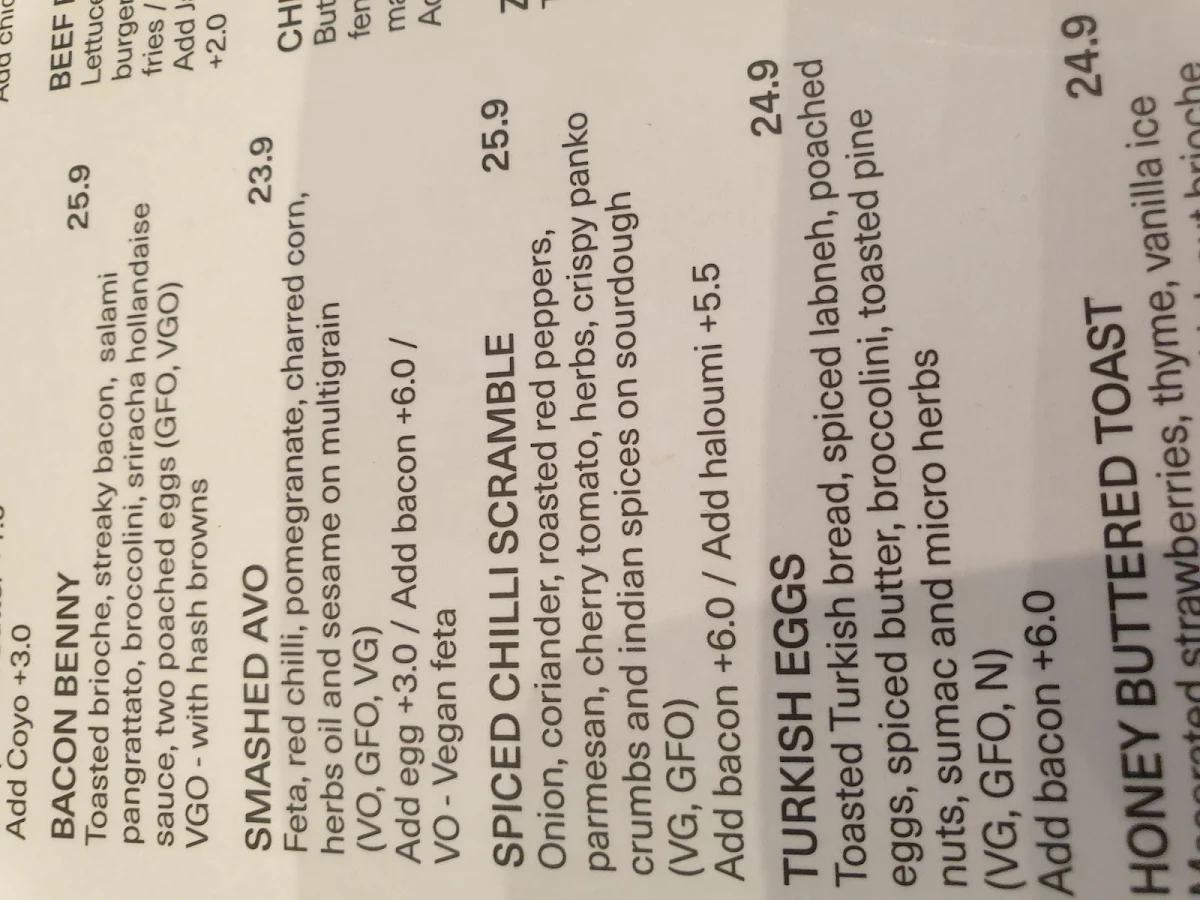 Menu, Leaps and Bounds Albert Park