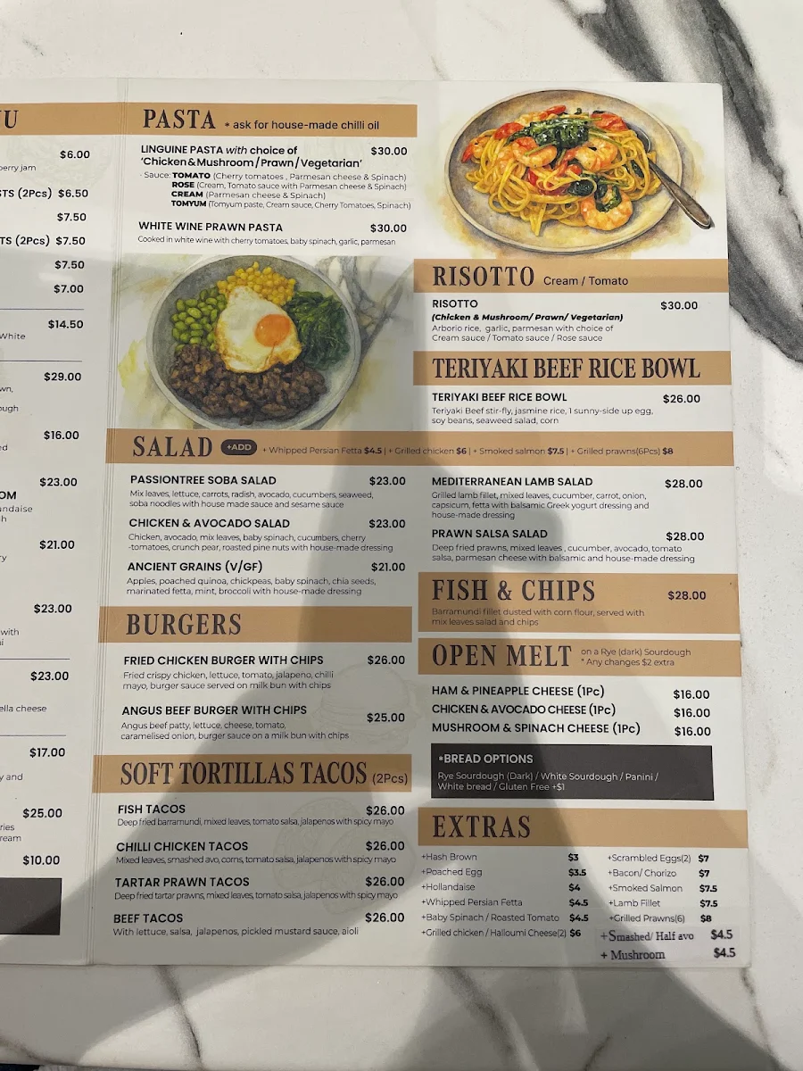 Menu, Passiontree Velvet