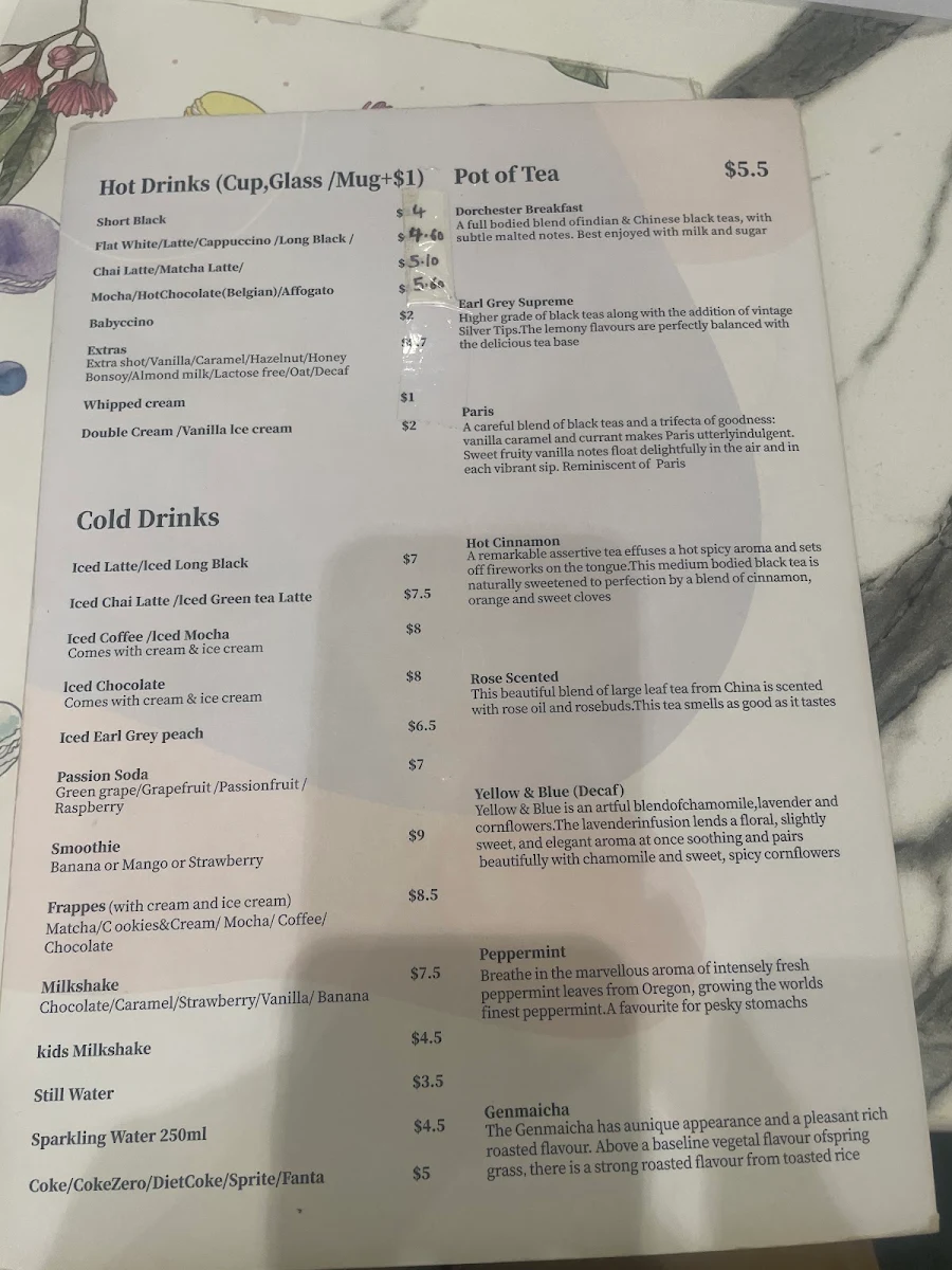 Menu, Passiontree Velvet