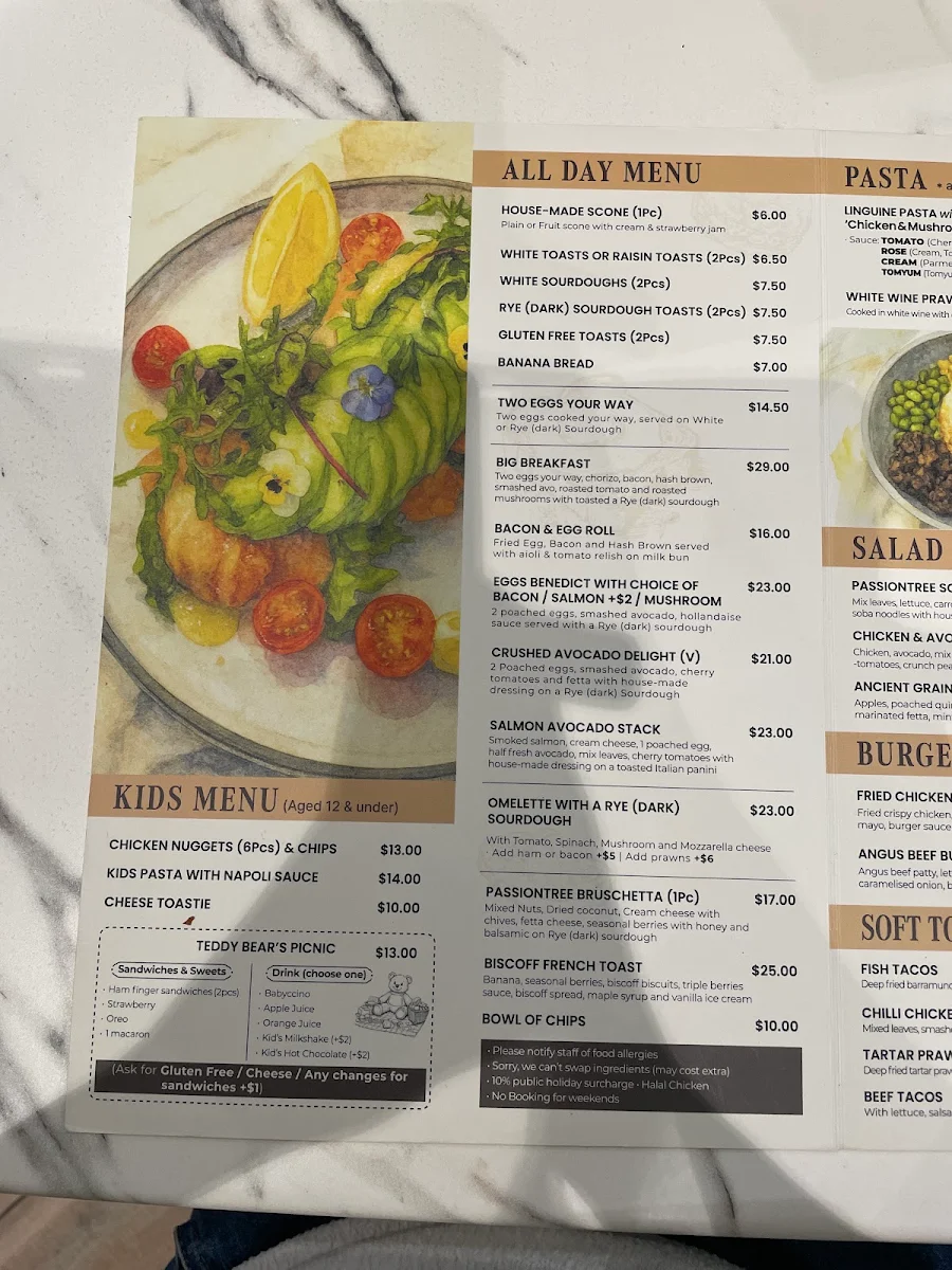 Menu, Passiontree Velvet
