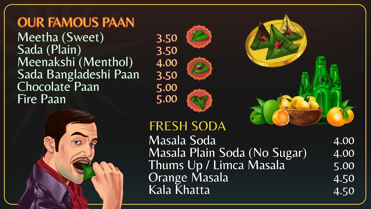 Menu, Zabardast (Paan, Kulfi & Falooda)