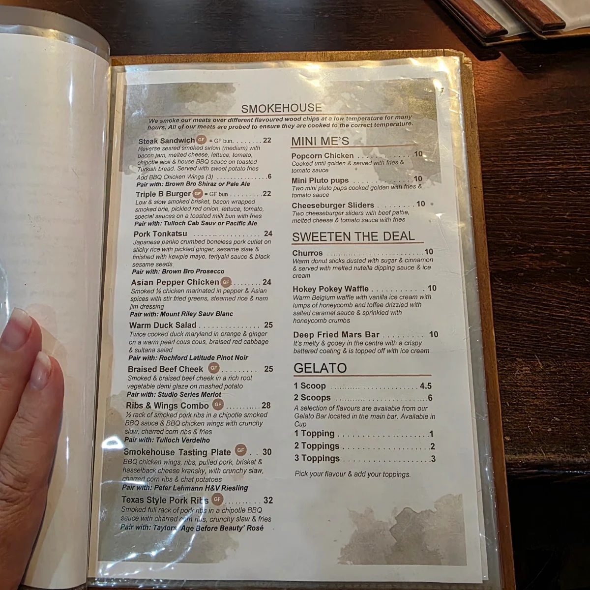 Menu, Macksville Hotel accomodation