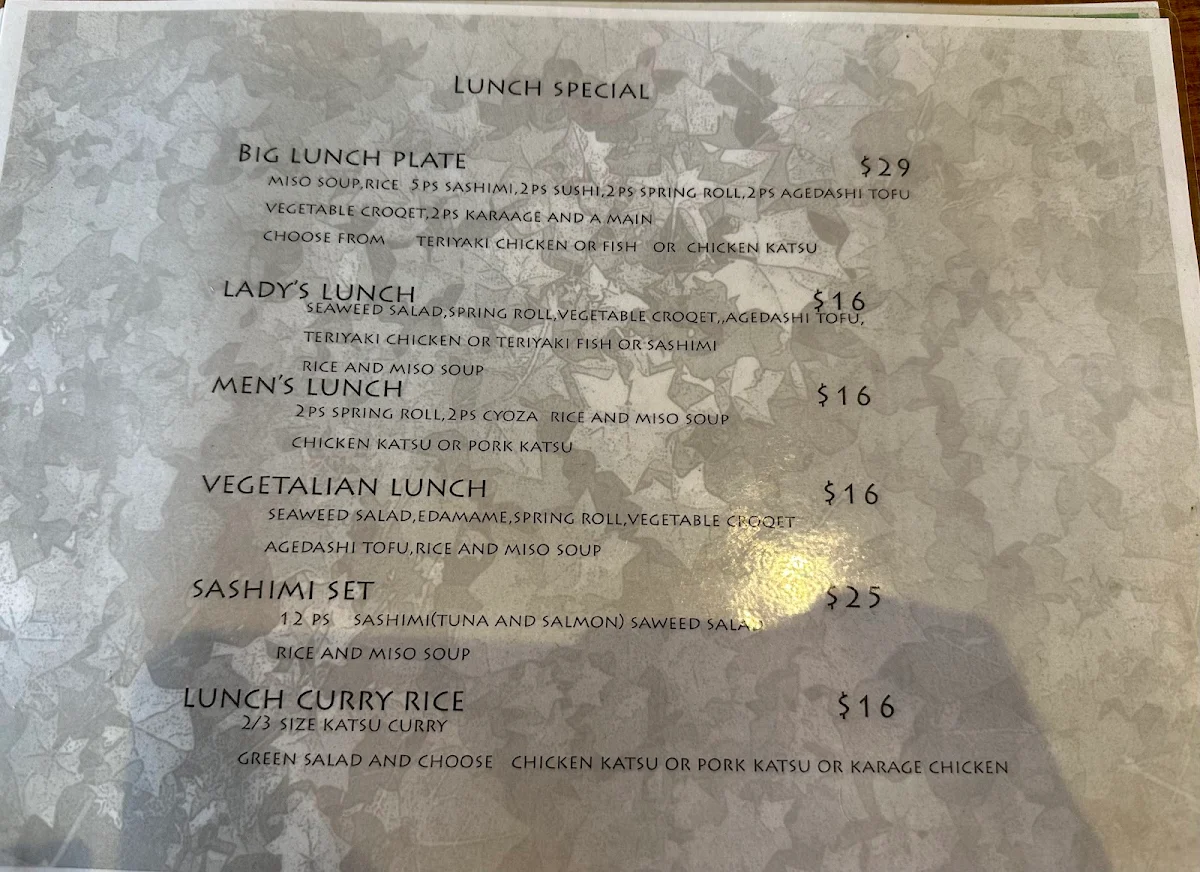 Menu, Aoba