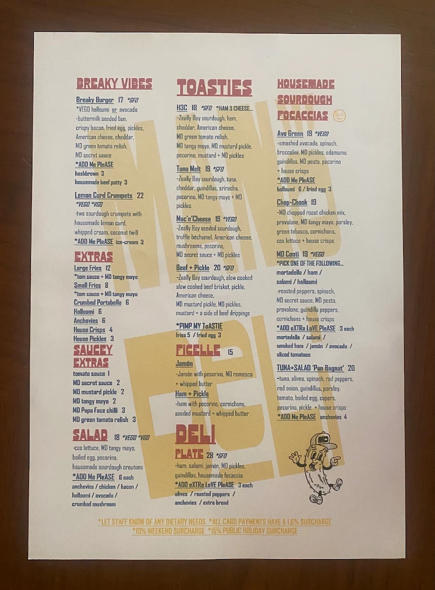 Menu, MANO DELI