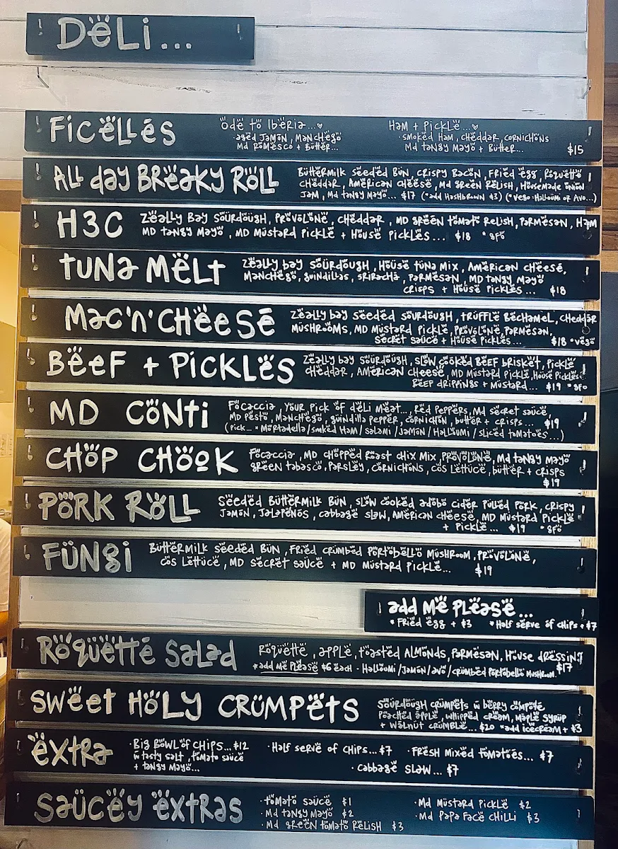 Menu, MANO DELI