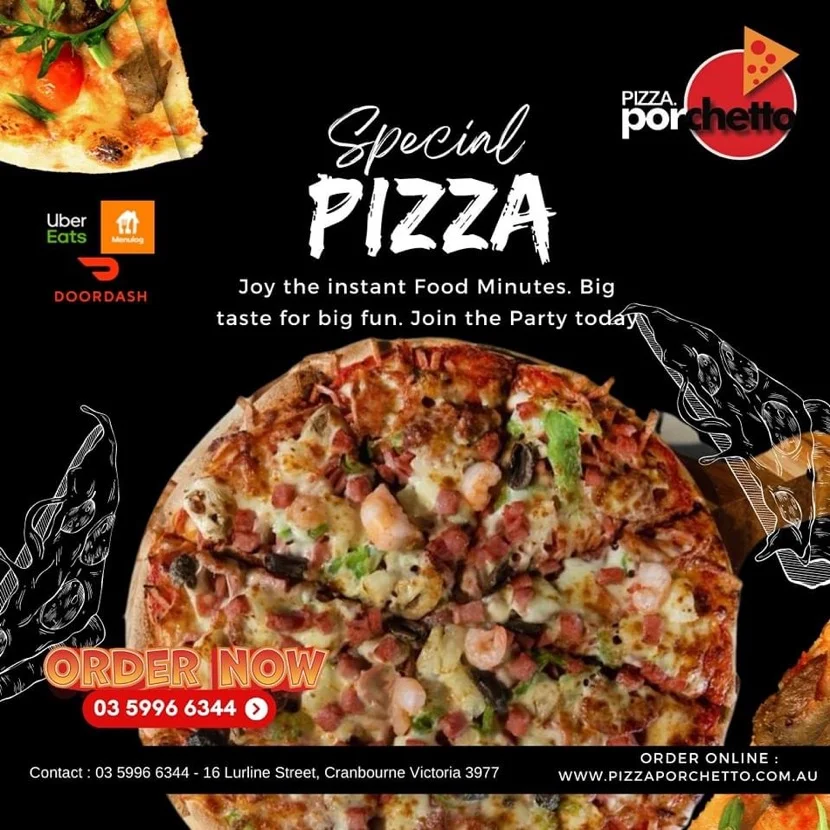 Menu, Pizza Porchetto Cranbourne