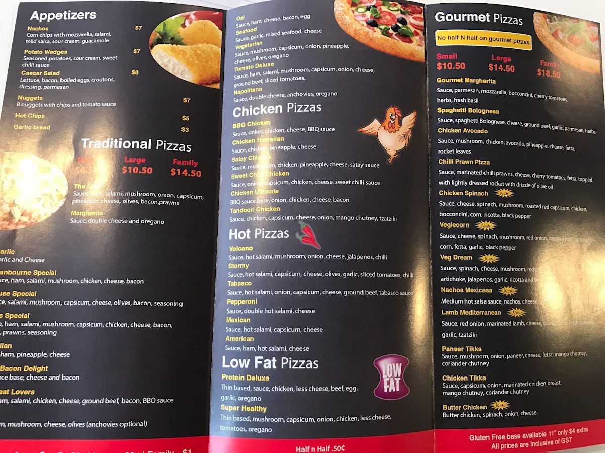 Menu, Pizza Porchetto Cranbourne