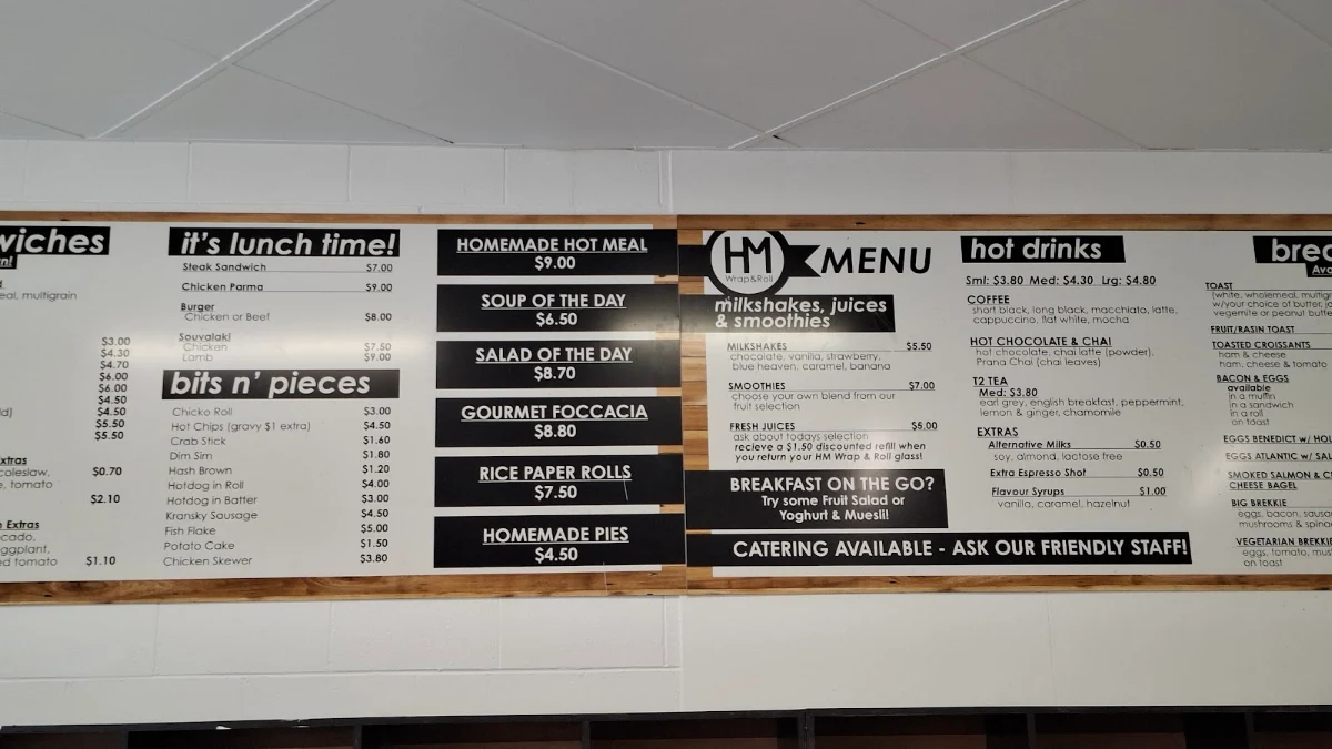Menu, HM Wrap & Roll