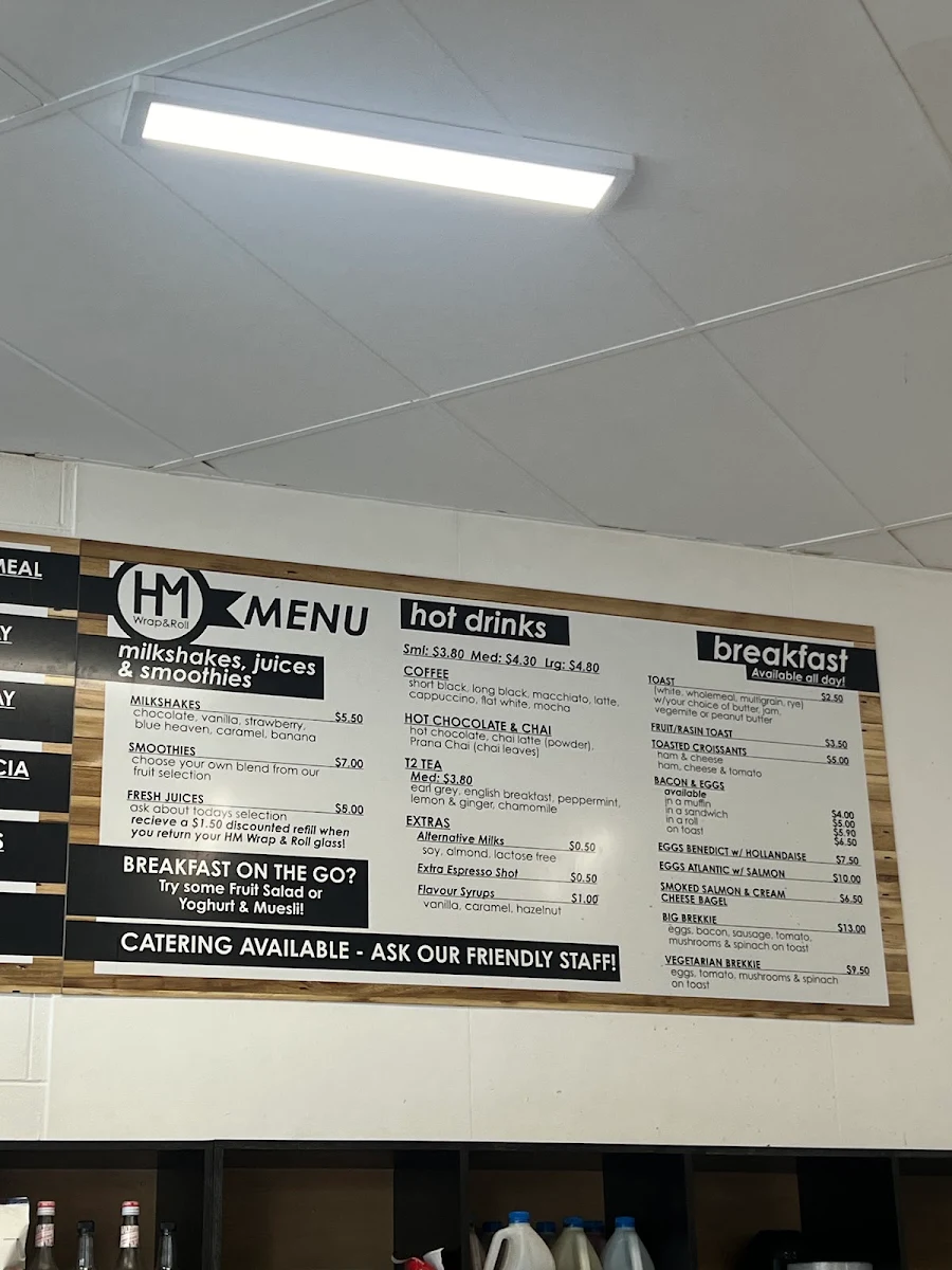 Menu, HM Wrap & Roll