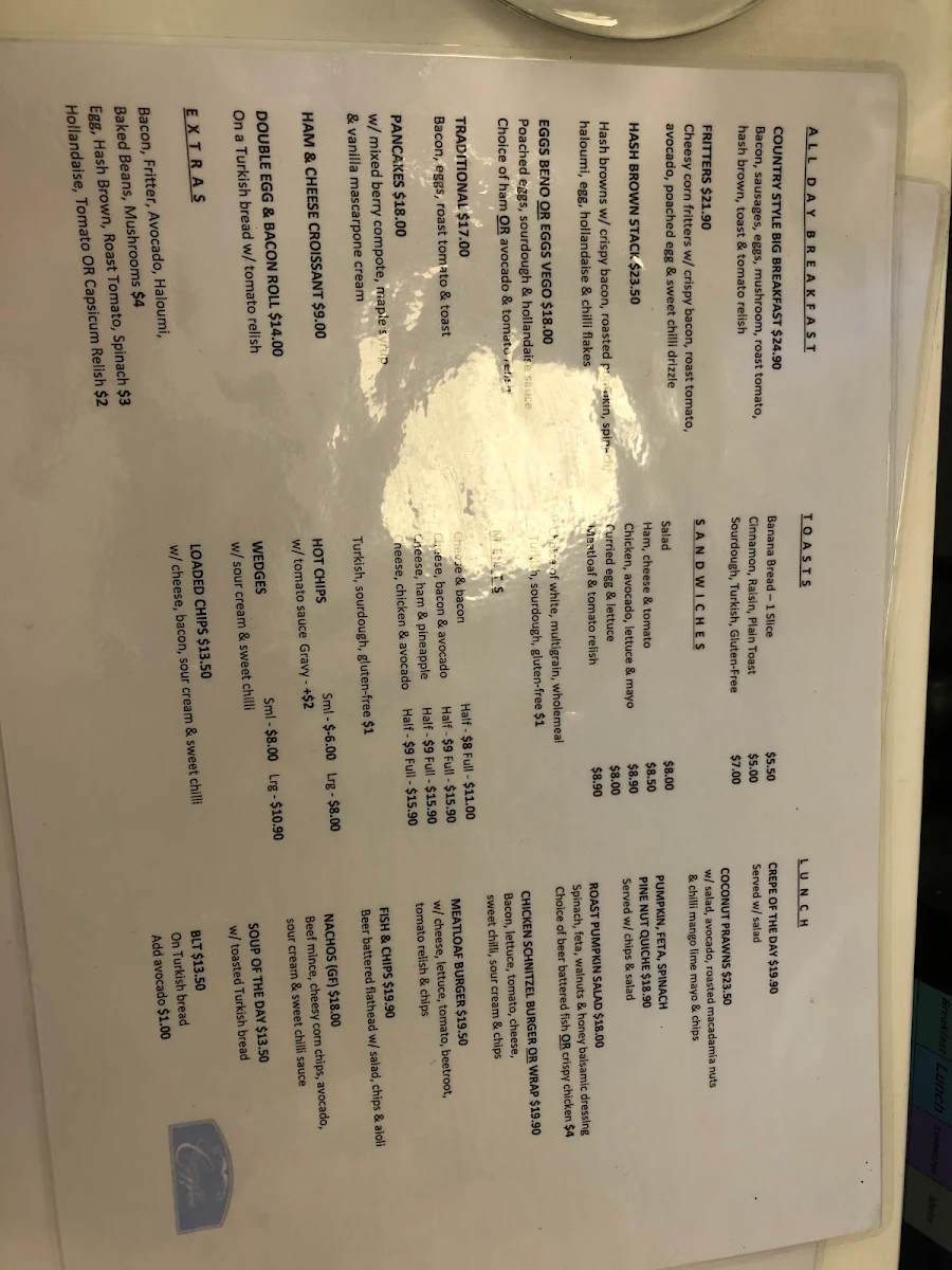 Menu, Country Coffee