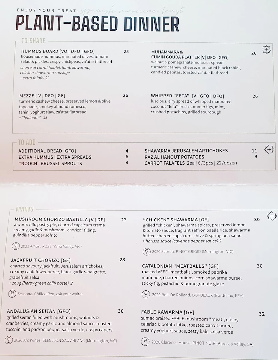 Menu, NAÏM
