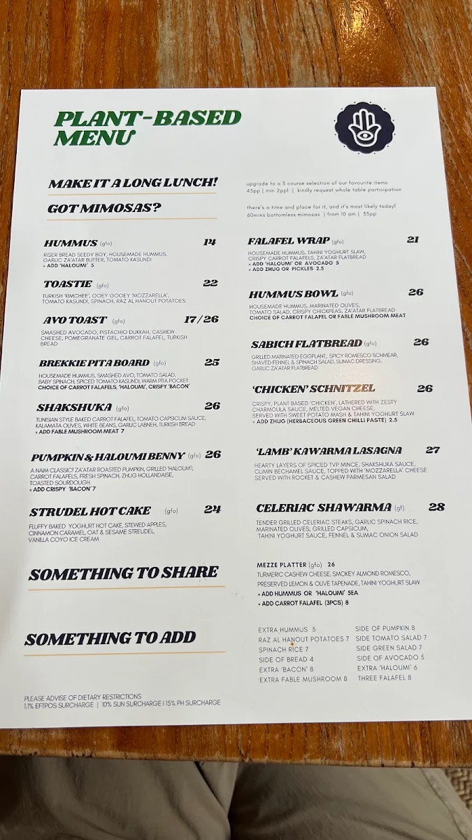 Menu, NAÏM