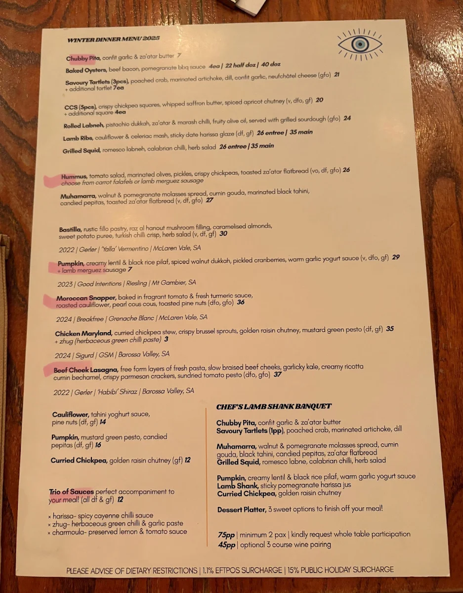 Menu, NAÏM