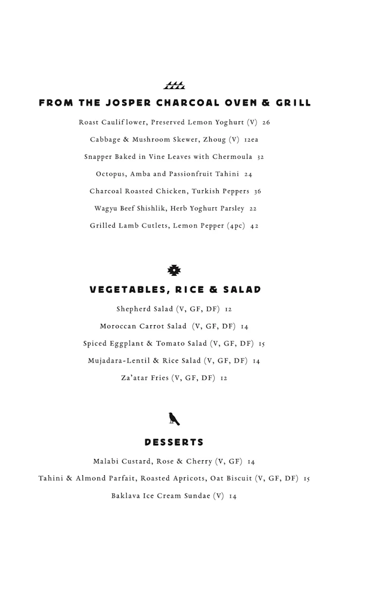 Menu, Med Barton