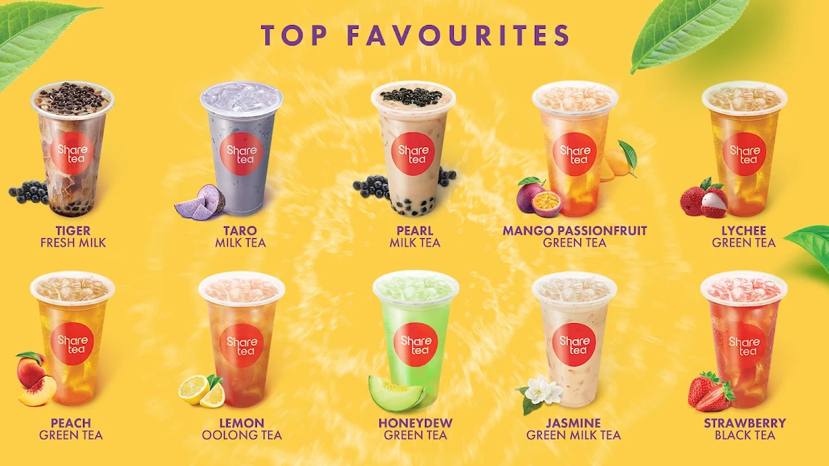 Menu, ShareTea - University of QLD