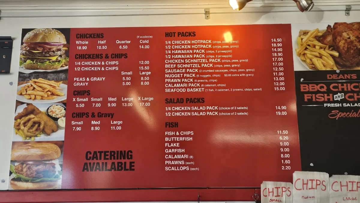 Menu, Dean's Barbecue Chicken