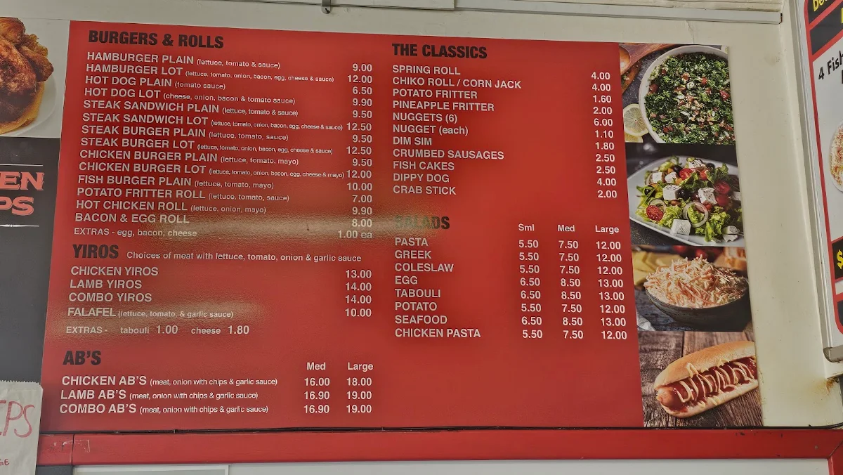 Menu, Dean's Barbecue Chicken