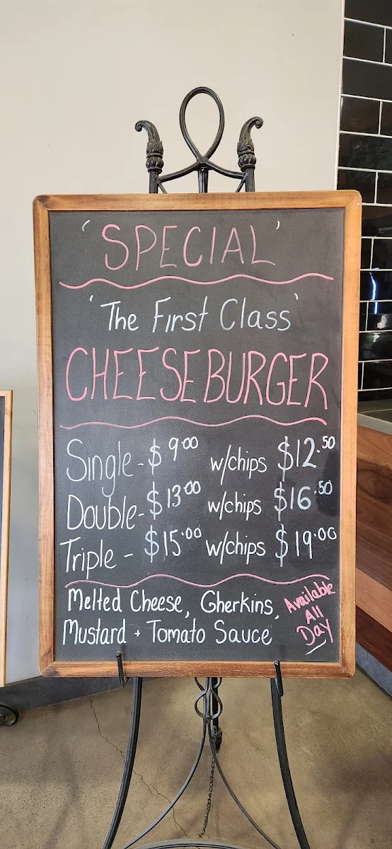 Menu, First Class Cafe