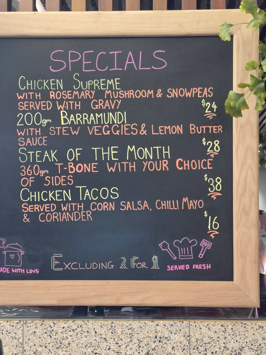 Menu, Lalor Park Hotel