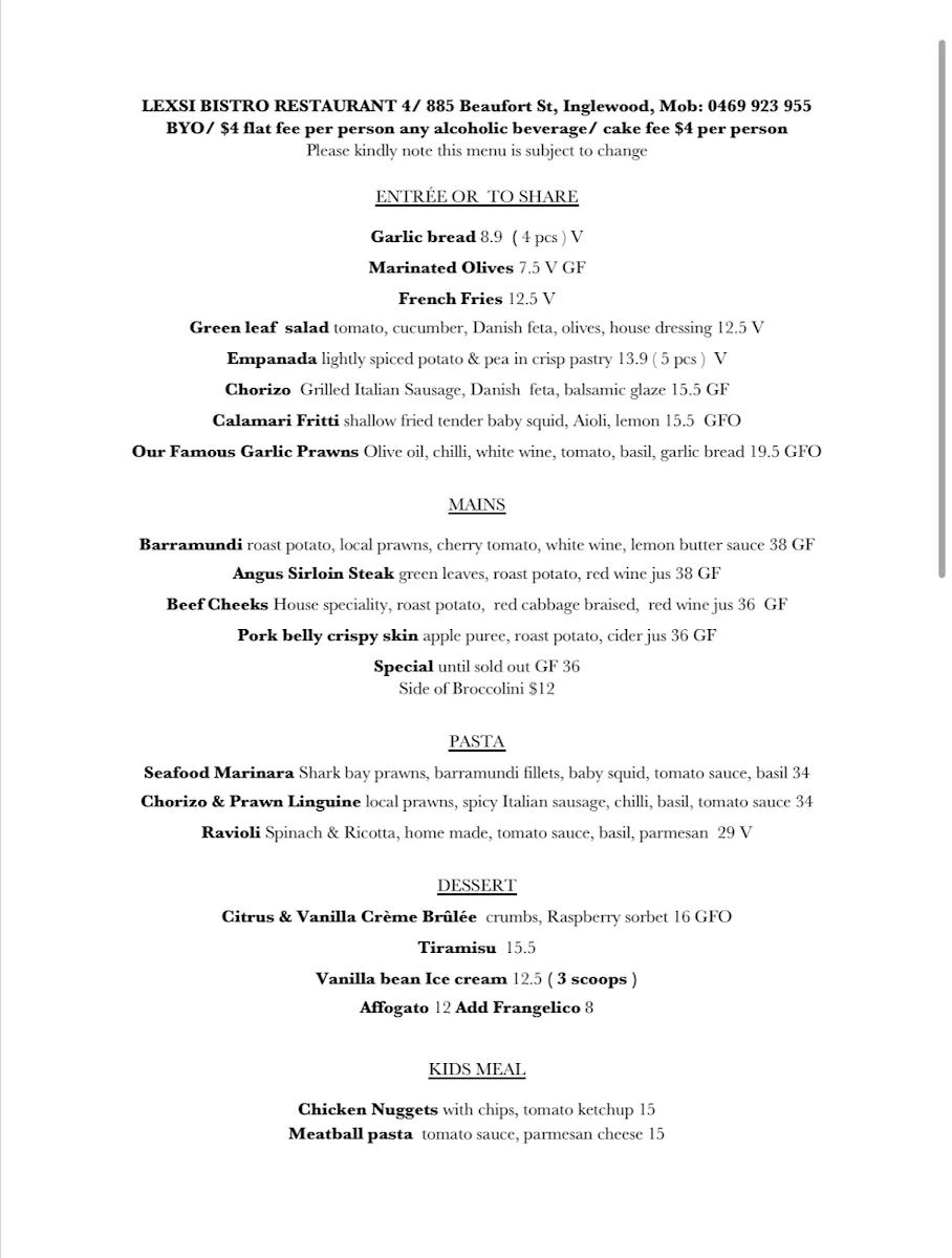 Menu photo 1