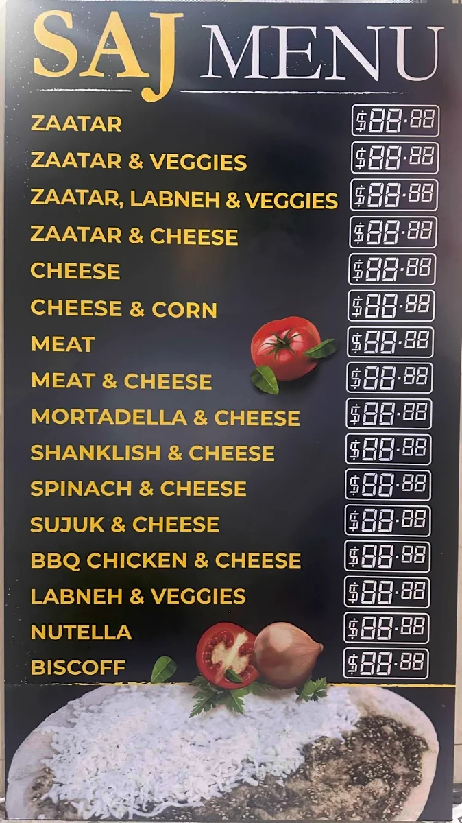 Menu, Miller Bakery