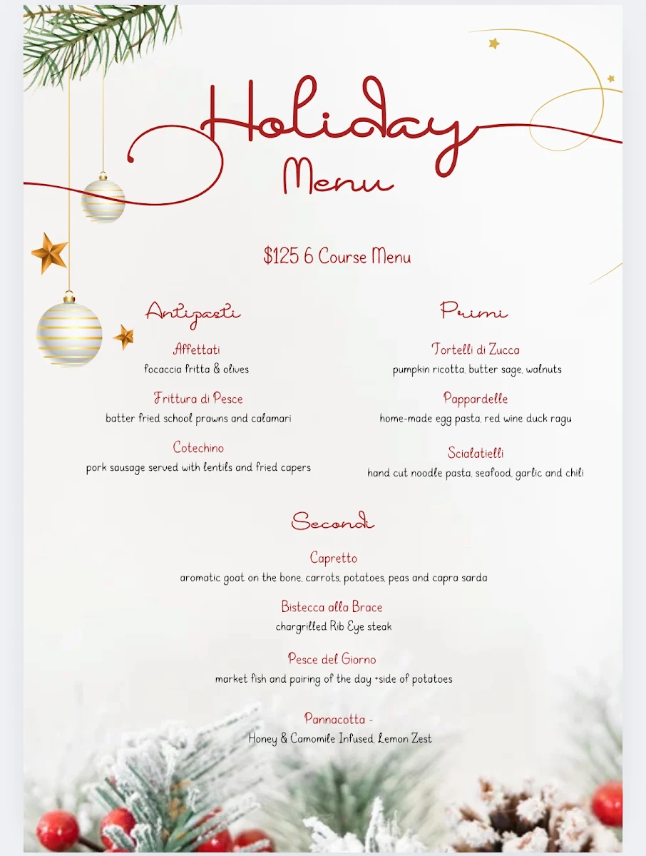 Menu, Bar Taralli