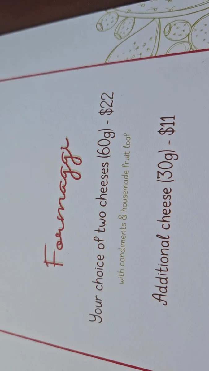 Menu, Bar Taralli