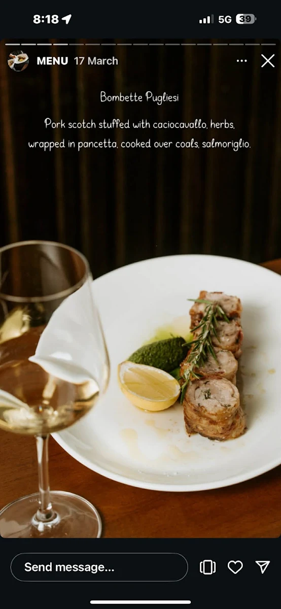Menu, Bar Taralli
