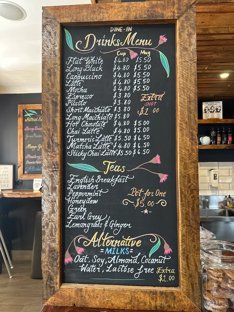 Menu, Scott Street Coffee House