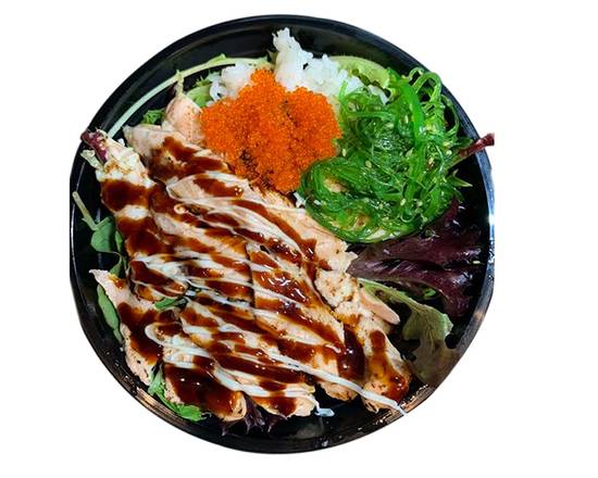 Grill Salmon Sashimi Don