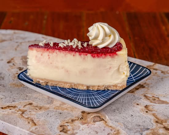 Raspberry and white chocolate cheesecake
