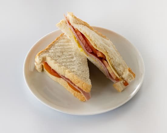 Ham, Cheese, Tomato and Onion Sandwich