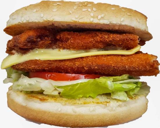 Chicken Schnitzel Burger with the Lot