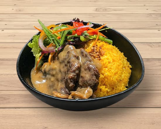 Moo and Gravy Rice Bowl