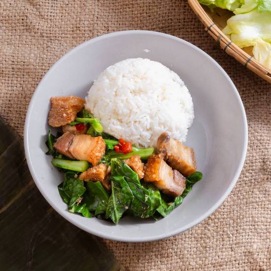 Half Rice: Pork Belly with Chinese Broccoli