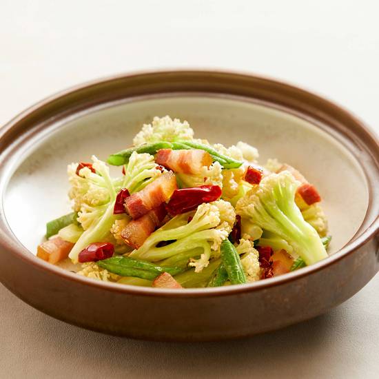 Smoked Pork and Cauliflower Wok