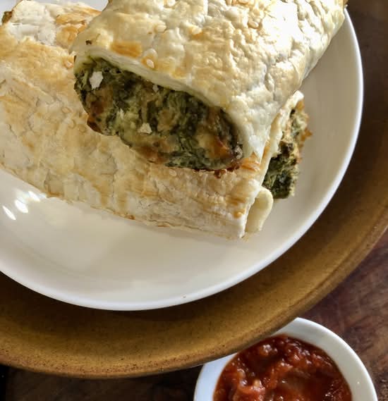 Spinach and Three Cheese Rolls
