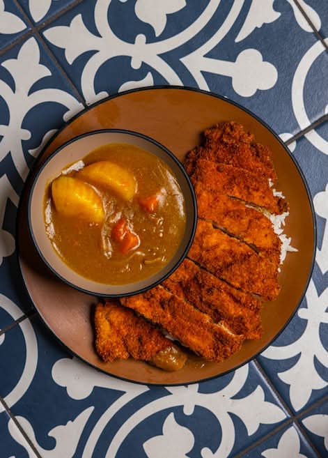 Japanese Style Fried Chicken Curry with Rice