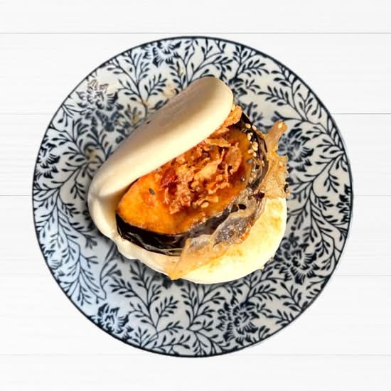 Crispy Miso Glazed Eggplant Bao