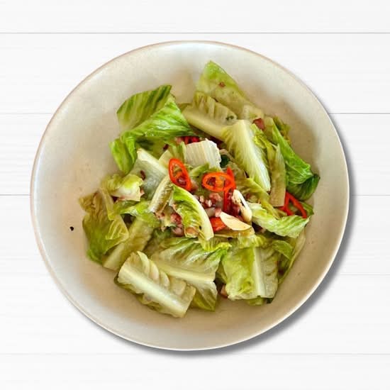 Stir Fried Baby Gem Lettuce