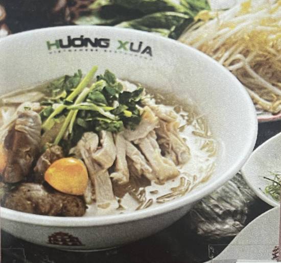 Shredded Chicken Rice Noodle Soup ( Phở gà lòng xé )