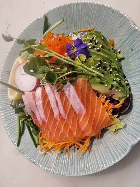 Fresh Salmon with Avocado salad