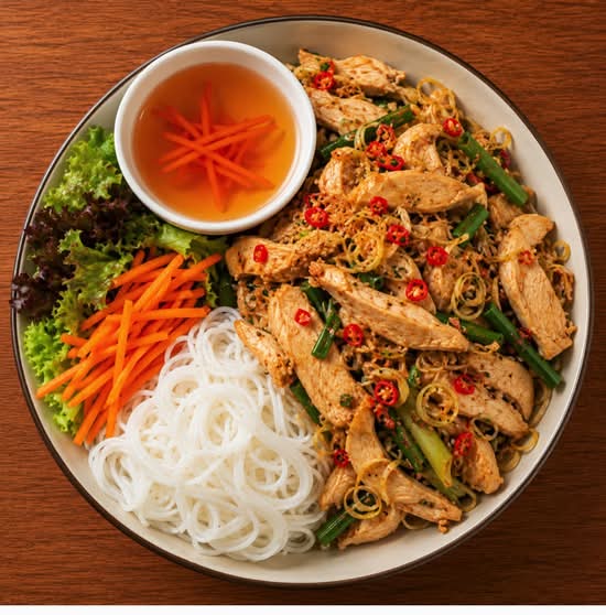 Lemongrass Chilli Chicken Vermicelli (Bún Gà Sả Ớt )