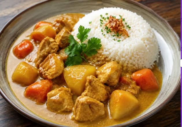 Vietnamese Chicken Curry Rice  (Cơm Gà Cà Ri )